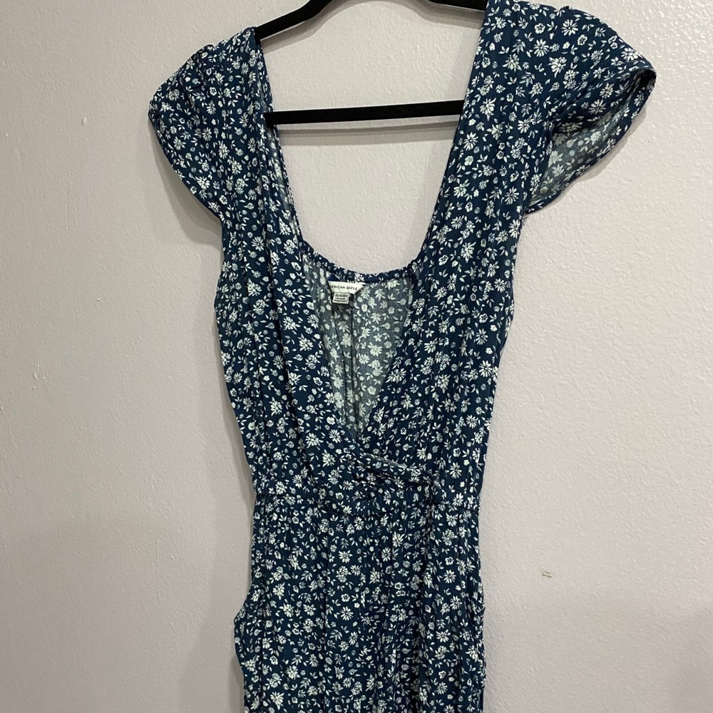 long blue jumpsuit